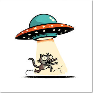UFO Cat Abduction Posters and Art